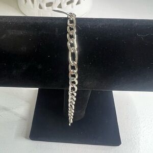 Stainless Steel Men's Silver Bracelet, Fashion Hip Hop Cuban Link 201 Steel NWT